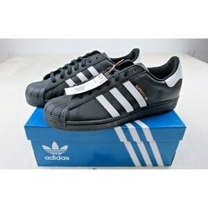 NEW Adidas‎ Superstar Shoes Mens 12 Black White EG4959 Trefoil Sneakers 02